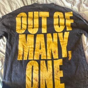 Gray Sweatshirt with Bold Yellow Text